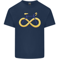 Infinity Bicycle Mens Cotton T-Shirt Tee Top Navy Blue