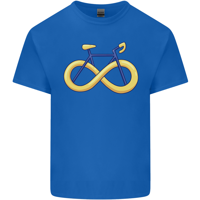 Infinity Bicycle Mens Cotton T-Shirt Tee Top Royal Blue
