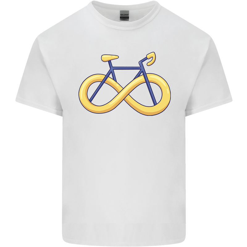 Infinity Bicycle Mens Cotton T-Shirt Tee Top White