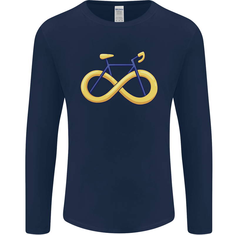 Infinity Bicycle Mens Long Sleeve T-Shirt Navy Blue