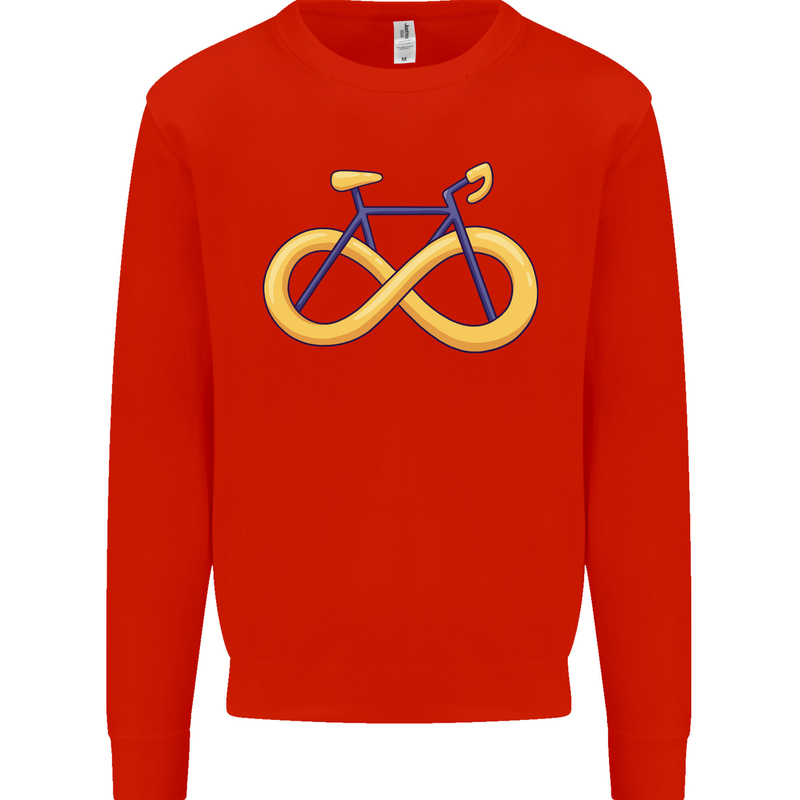 Infinity Bicycle Mens Sweatshirt Jumper Bright Red