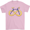 Infinity Bicycle Mens T-Shirt Cotton Gildan Light Pink