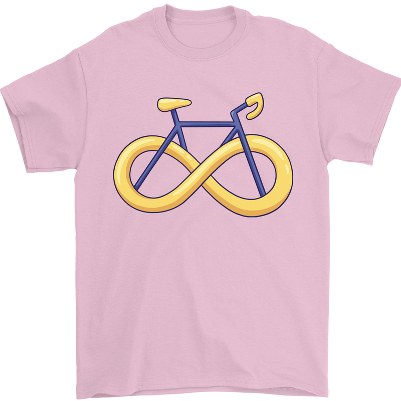 Infinity Bicycle Mens T-Shirt Cotton Gildan Light Pink