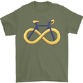 Infinity Bicycle Mens T-Shirt Cotton Gildan Military Green
