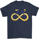 Infinity Bicycle Mens T-Shirt Cotton Gildan Navy Blue