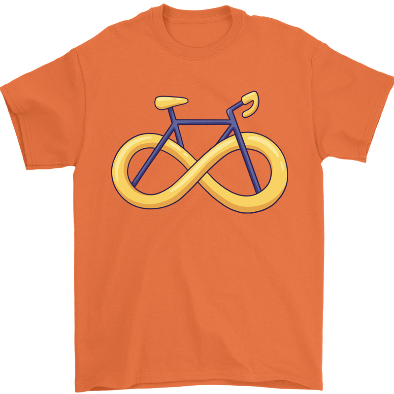 Infinity Bicycle Mens T-Shirt Cotton Gildan Orange