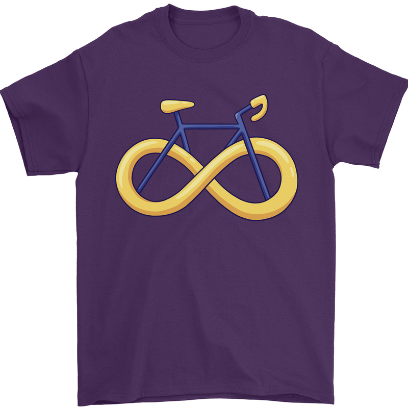 Infinity Bicycle Mens T-Shirt Cotton Gildan Purple