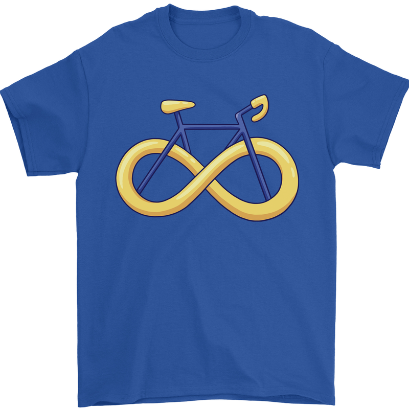 Infinity Bicycle Mens T-Shirt Cotton Gildan Royal Blue