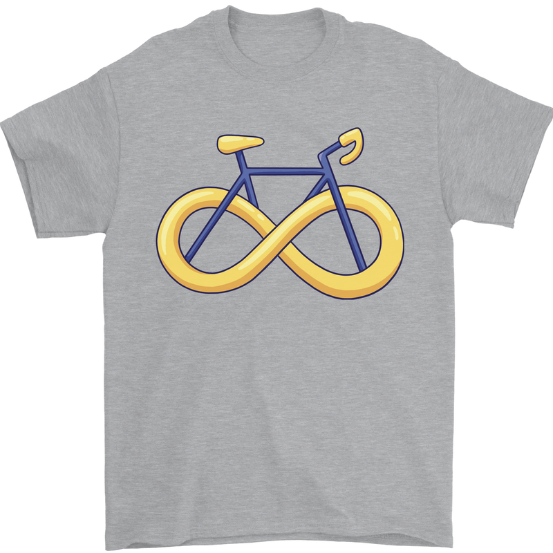Infinity Bicycle Mens T-Shirt Cotton Gildan Sports Grey