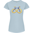 Infinity Bicycle Womens Petite Cut T-Shirt Light Blue