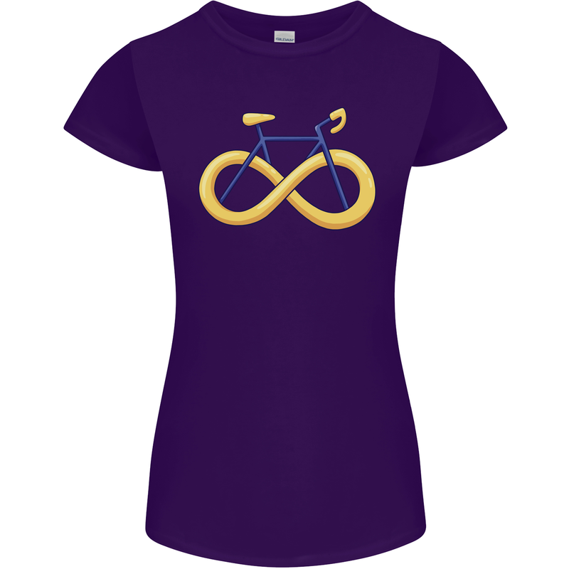 Infinity Bicycle Womens Petite Cut T-Shirt Purple