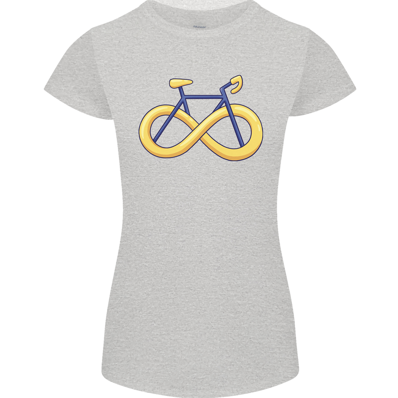 Infinity Bicycle Womens Petite Cut T-Shirt Sports Grey