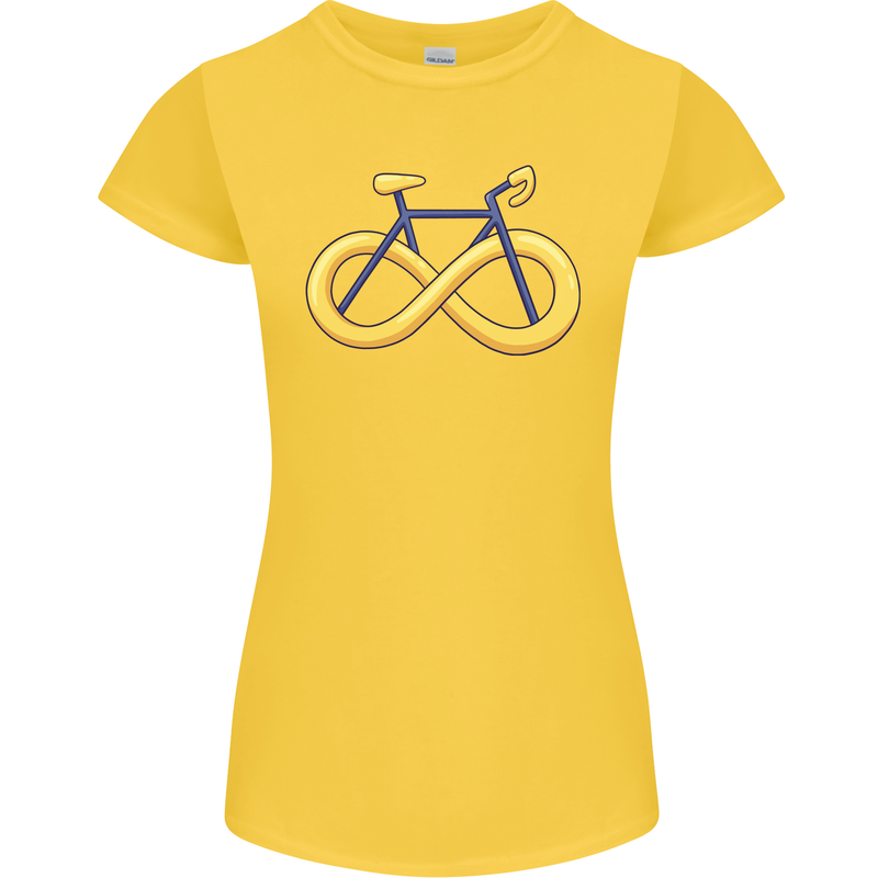 Infinity Bicycle Womens Petite Cut T-Shirt Yellow
