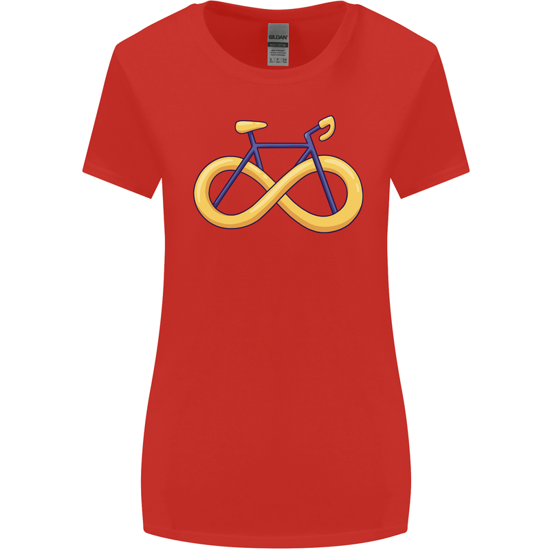 Infinity Bicycle Womens Wider Cut T-Shirt Red