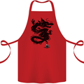 Ink Dragon Tattoo Cotton Apron 100% Organic Red