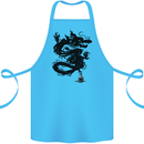 Ink Dragon Tattoo Cotton Apron 100% Organic Turquoise