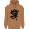 Ink Dragon Tattoo Mens 80% Cotton Hoodie Caramel Latte