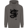 Ink Dragon Tattoo Mens 80% Cotton Hoodie Charcoal