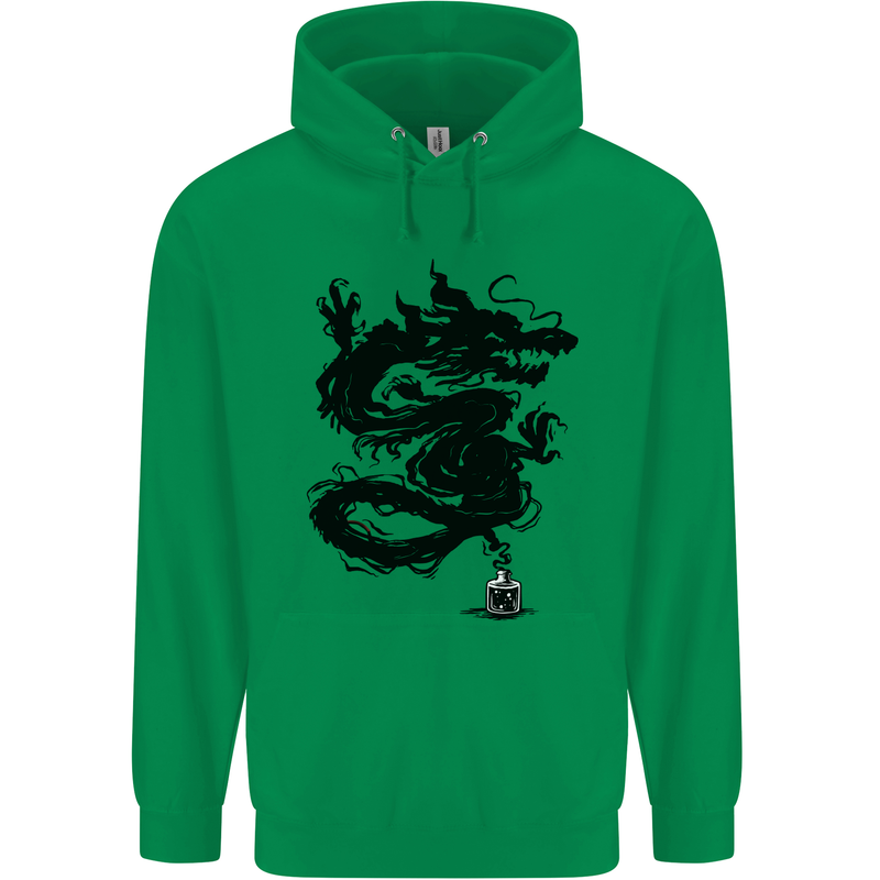 Ink Dragon Tattoo Mens 80% Cotton Hoodie Irish Green
