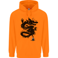 Ink Dragon Tattoo Mens 80% Cotton Hoodie Orange