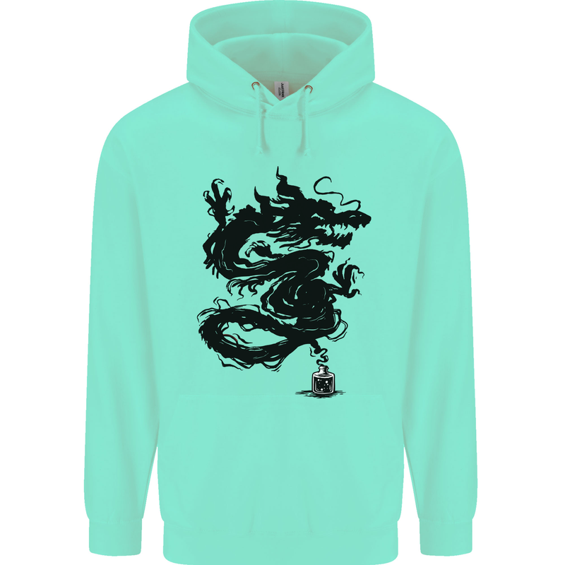 Ink Dragon Tattoo Mens 80% Cotton Hoodie Peppermint