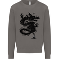 Ink Dragon Tattoo Mens Sweatshirt Jumper Charcoal