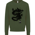 Ink Dragon Tattoo Mens Sweatshirt Jumper Forest Green
