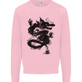 Ink Dragon Tattoo Mens Sweatshirt Jumper Light Pink