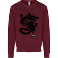Ink Dragon Tattoo Mens Sweatshirt Jumper Maroon