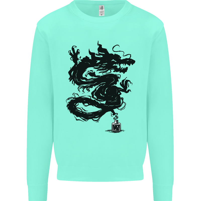 Ink Dragon Tattoo Mens Sweatshirt Jumper Peppermint