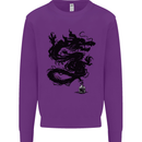 Ink Dragon Tattoo Mens Sweatshirt Jumper Purple