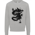 Ink Dragon Tattoo Mens Sweatshirt Jumper Sports Grey