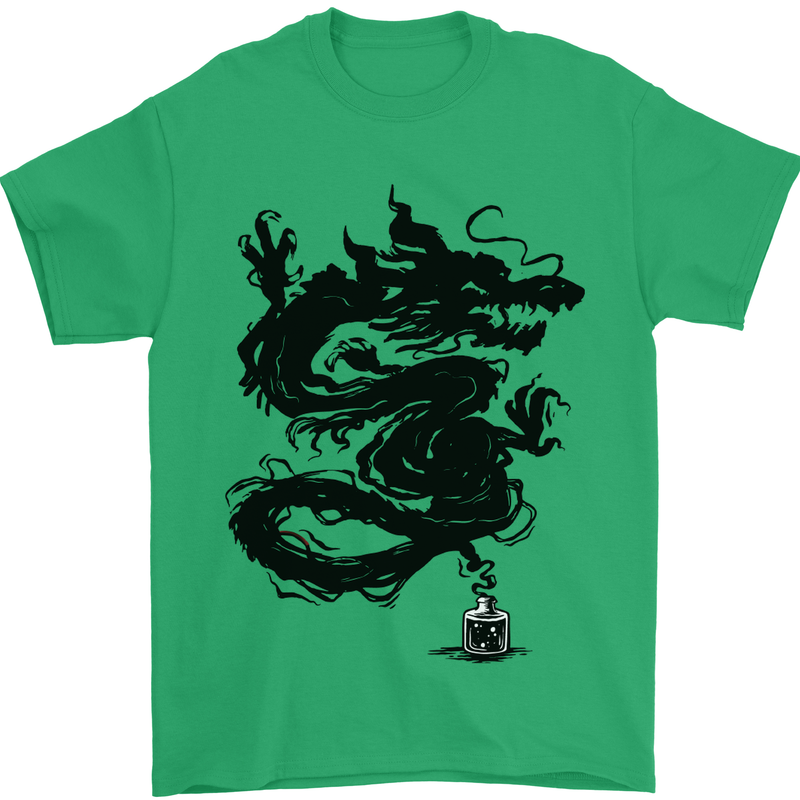 Ink Dragon Tattoo Mens T-Shirt Cotton Gildan Irish Green