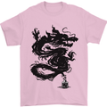 Ink Dragon Tattoo Mens T-Shirt Cotton Gildan Light Pink