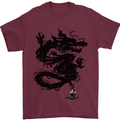 Ink Dragon Tattoo Mens T-Shirt Cotton Gildan Maroon