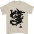 Ink Dragon Tattoo Mens T-Shirt Cotton Gildan Sand