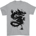 Ink Dragon Tattoo Mens T-Shirt Cotton Gildan Sports Grey