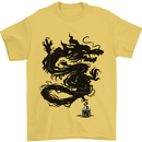 Ink Dragon Tattoo Mens T-Shirt Cotton Gildan Yellow