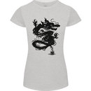 Ink Dragon Tattoo Womens Petite Cut T-Shirt Sports Grey