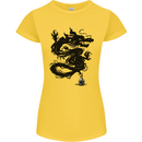 Ink Dragon Tattoo Womens Petite Cut T-Shirt Yellow
