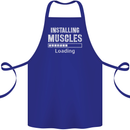 Installing Muscles Loading Gym Training Top Cotton Apron 100% Organic Royal Blue