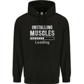 Installing Muscles Loading Gym Training Top Mens 80% Cotton Hoodie Black