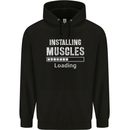 Installing Muscles Loading Gym Training Top Mens 80% Cotton Hoodie Black