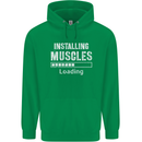 Installing Muscles Loading Gym Training Top Mens 80% Cotton Hoodie Irish Green