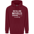 Installing Muscles Loading Gym Training Top Mens 80% Cotton Hoodie Maroon