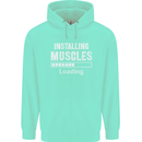Installing Muscles Loading Gym Training Top Mens 80% Cotton Hoodie Peppermint