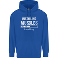 Installing Muscles Loading Gym Training Top Mens 80% Cotton Hoodie Royal Blue