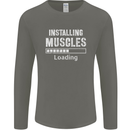 Installing Muscles Loading Gym Training Top Mens Long Sleeve T-Shirt Charcoal