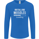 Installing Muscles Loading Gym Training Top Mens Long Sleeve T-Shirt Royal Blue