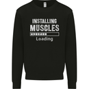 Installing Muscles Loading Gym Training Top Mens Sweatshirt Jumper Black